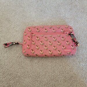 Vera Bradley Older Style Pink Peonies Print Clutch Wallet